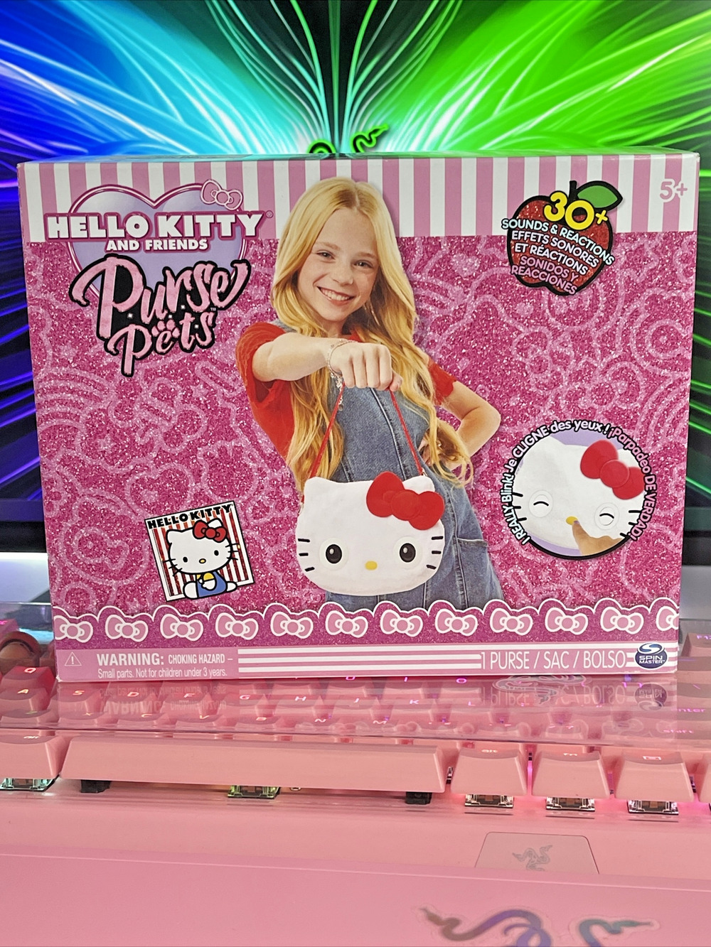 Sanrio Hello Kitty Purse Pets Friend Interactive Toy White Cat Blinks Sound 2022